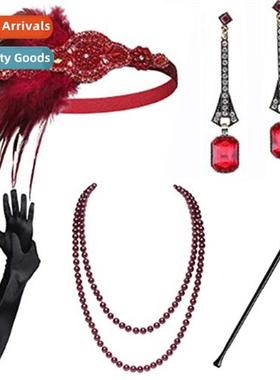 1920s Flapper Girl Dress Halloween Costume Gloves Smoking Po