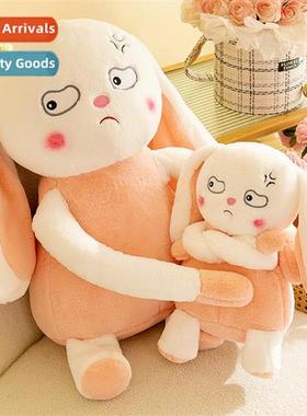 Carto angry bunny plush toy doll quirky couple rag doll love