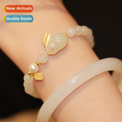 Pearl jade rabb  jade rabb bracelet female light luxury hund