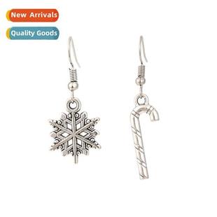 Snowflake Christmas Alloy Vintage Asymmetr Earrings