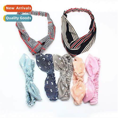Womens Striped Cute Sweet Bow Hair Bs Elastic Headbs n Hair
