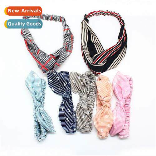 Womens Striped Cute Sweet Bow Hair Bs Elastic Headbs n Hair