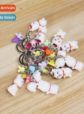 Cat keychain pendant good luck creative key chain ring small