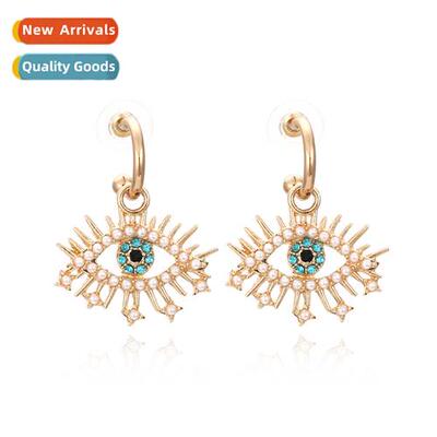 New creative alloy diamd pearl earrings retro fashi big br r