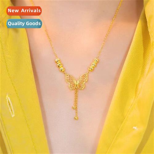 Five blessings butterfly tassel necklace female fashi temper