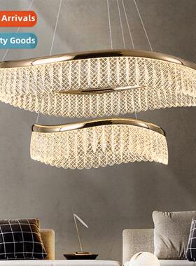 Light luxury crystal chelier atmosphere circle bedroom cheli