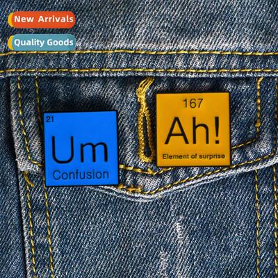 Creative Enamel Cycle Element Pin AH UM Surprise Phrase Funn