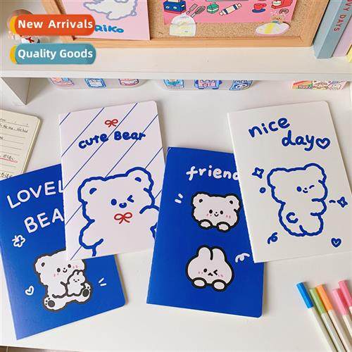 Carto creative student notebook diary st cute bear work meet