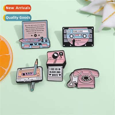 Creative electrics series alloy brooch cute carto pink camer