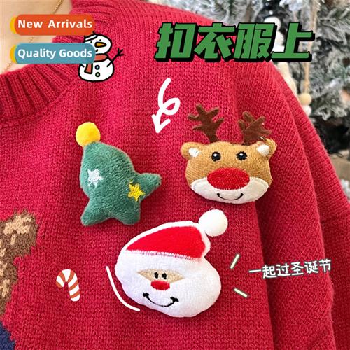 Cute Christmas  plush brooch carto doll pin girl heart decor