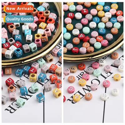 Acrylic loose beads English letters flat beads diy childrens