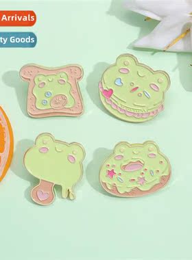 Carto cute ltle frog burger dut series brooch creative toast