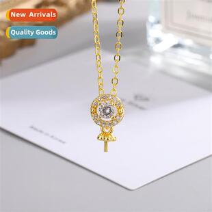 Jewelry zirc pearl small pendant empty bracket copper embryo