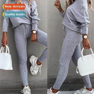 shoulder top color womens fashi solid slanting 2023 pants