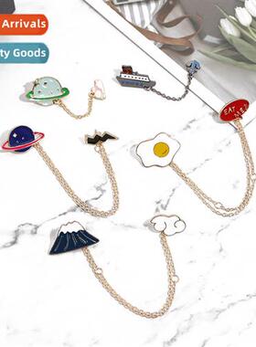 Japanese new brooch creative cute carto students planet clou
