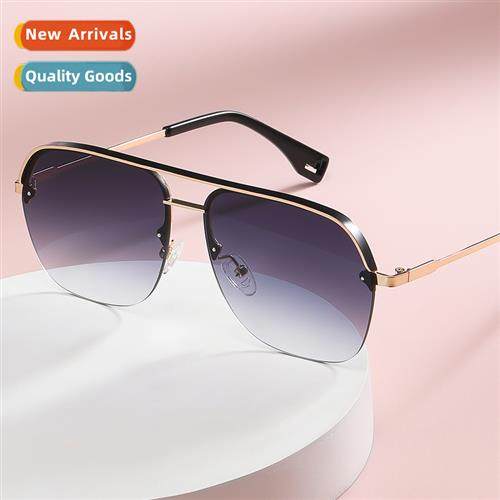 359 double beam half frame cut edge sunglasses fashi mens  w