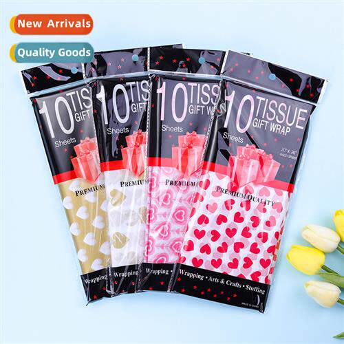 Peach heart-shaped 10 sheets  sorbet paper flower wrapping p