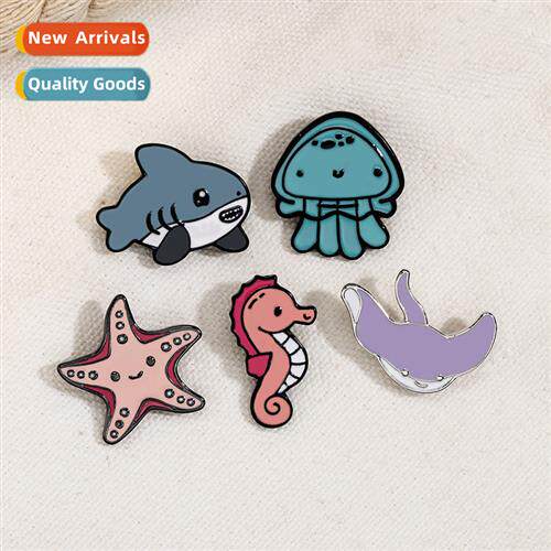 Cute sea creature series brooch shark starfish jellyfish bad