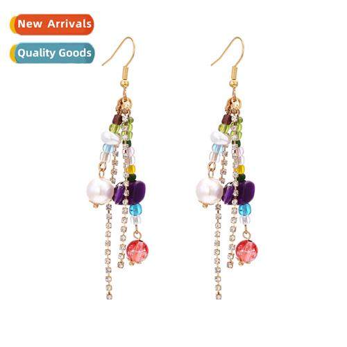 design   lg paragraph tassel hmade beaded earrings retro exa