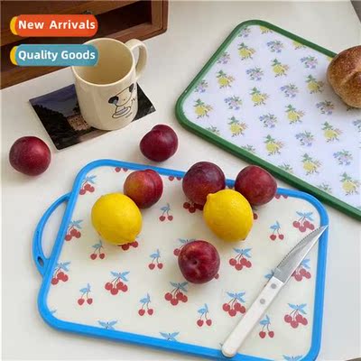Korean blogger vintage floral cherry cutting board ins kchen