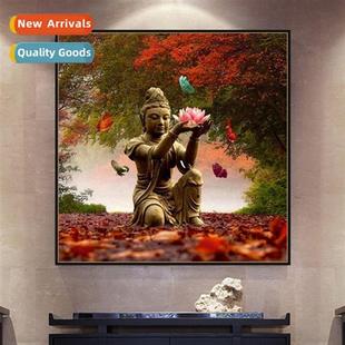 holding applied flower lotus Buddha painting diamd New