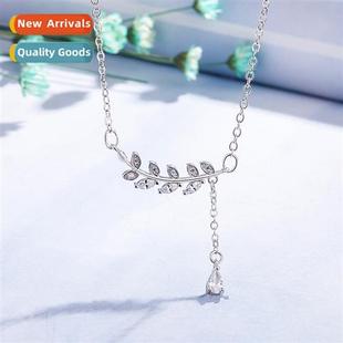 female persaly temperament collarbe necklace leaves leaf