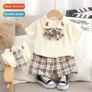 2023 bow girls tie childrens summer tide Boys new