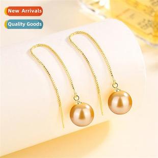 10MM beads sterling earwir shell silver colored S925 gold