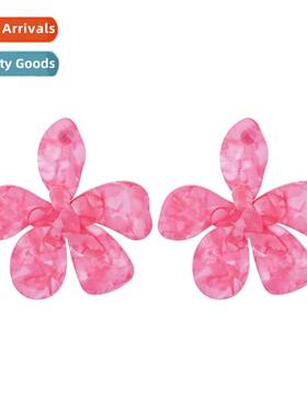 Multi-color flowers temperament earrings female Korean  swee