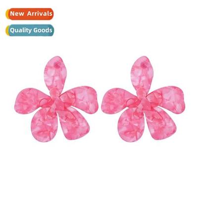 Multi-color flowers temperament earrings female Korean  swee