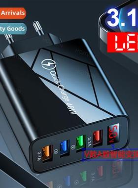 4USB fast cell phe charger wh digal display 3.1A real-time f