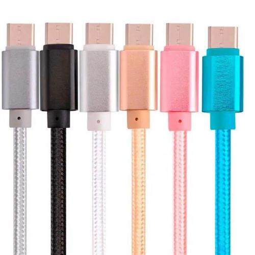 适用Apple Android type-c nylon solid color braided heavy met