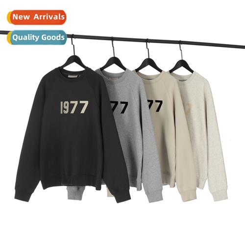 2022ss ESSENTIALS 1977 FOG Flocked ir- padded crew neck swea