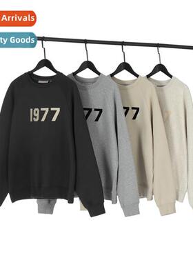 2022ss ESSENTIALS 1977 FOG Flocked ir- padded crew neck swea