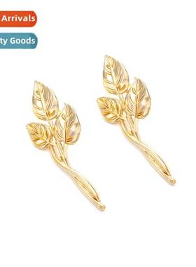 fashi niche winding leaf earrings female informed OCD gold l