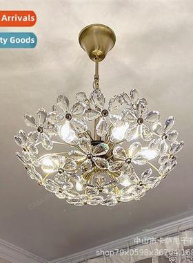 French light luxury bedroom chelier full copper retro crysta