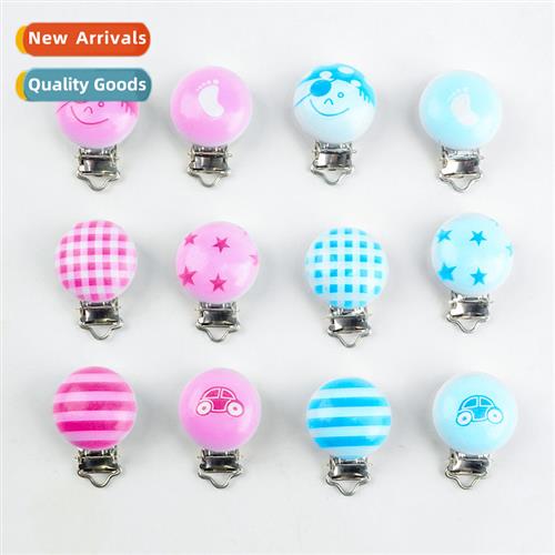 Six Carto Printed Pacifier Clip Pentagram Pirate Foot Printe