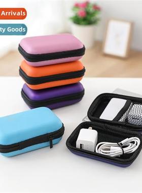 Square Headphe Bag Data Cable Organizer wh Zipper Phe Cable