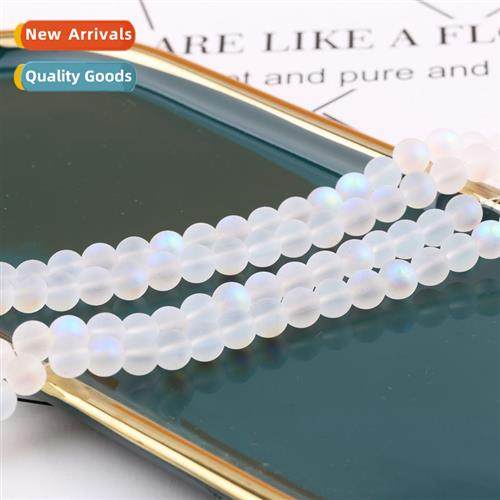 Illusi glaze beads 4/6mm frosted whe AB color round beads pi