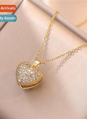 Necklace female small red book love zircia light luxury temp