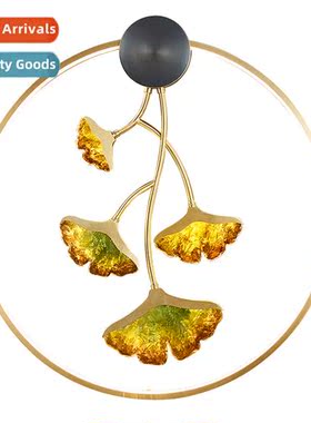 New Chinese wall lamp copper living room background wall bed