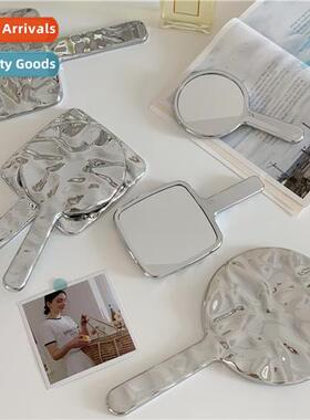 ins style retro hheld makeup mirror female senior portable c