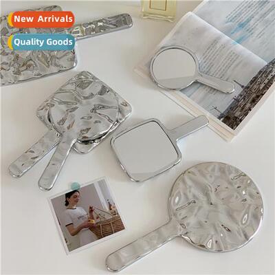 ins style retro hheld makeup mirror female senior portable c