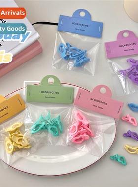 5pcs Teenage milkshake color heart  clips cute broken  bangs