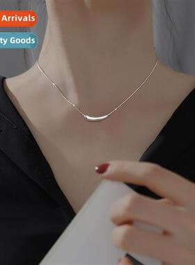 New n small eggplant bent pipe smile necklace collarbe chain