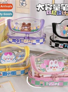 Pen bag ins cold wind transparent statiery bag large capacy