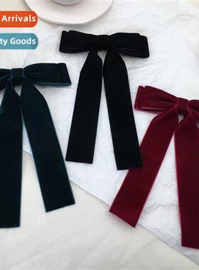 New Japan and South Korea velvet bow hair clips female simpl