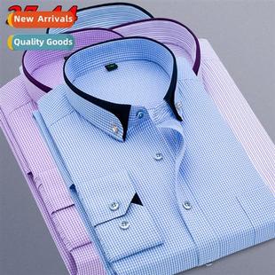 Mens business formal wear lg-sleeved shirt black side stripe