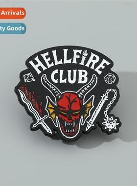 Europe and  Uned States strange things brooch hellfire club