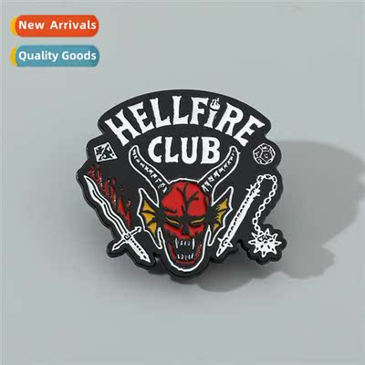 Europe and  Uned States strange things brooch hellfire club